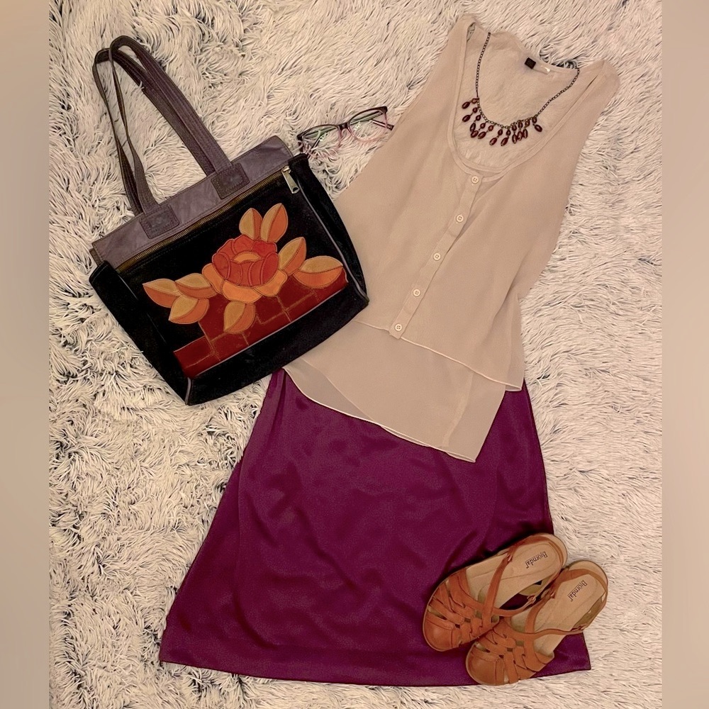 Vintage Silky Wrap Slip Skirt